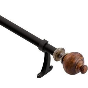 Adjustable Brown Curtain Rod for Windows 36 to 66 Inch Heavy Duty 1 Inc New Deco